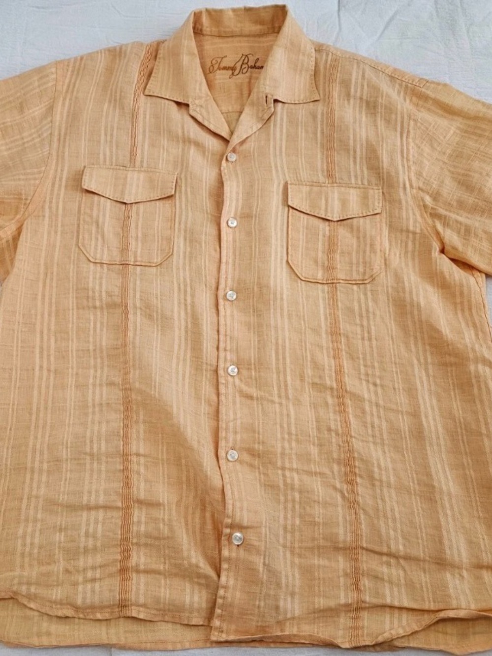 Tommy Bahama Men's Peach Short-Sleeve Button Shirt